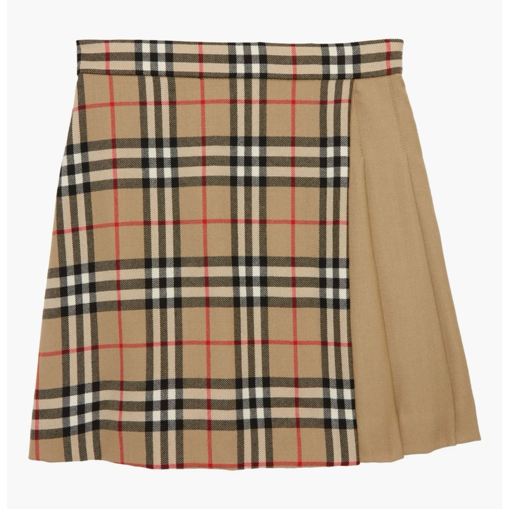Burberry Lana Archive Check Wool Skirt